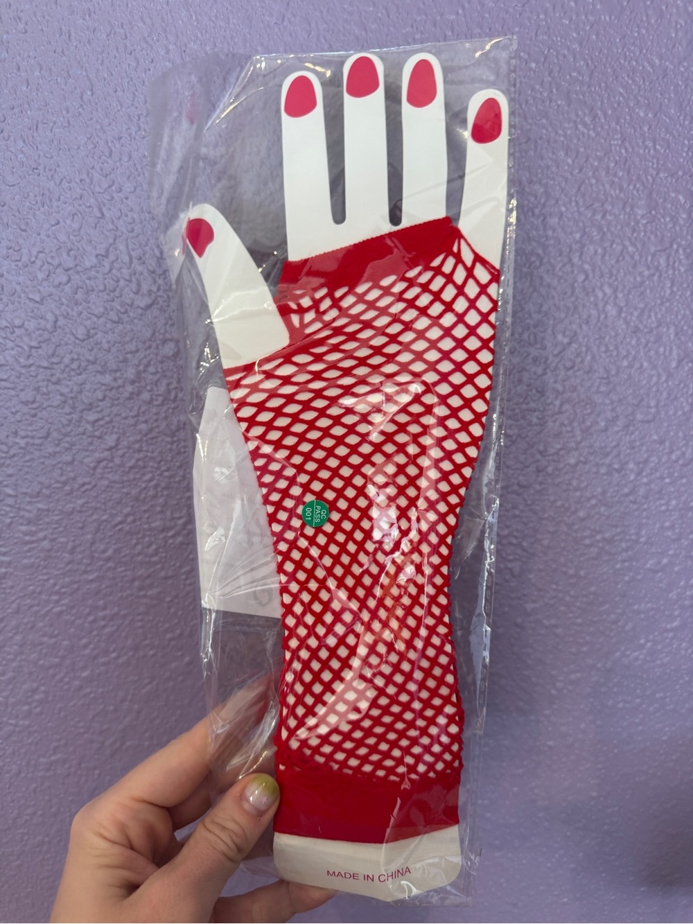 Red Fishnet Gloves Arm Sleeves Punk Goth Y2K Stripper Exotic Dancer New